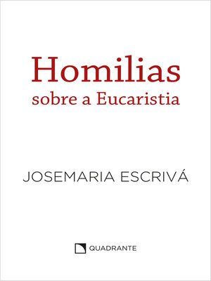 cover image of Homilias sobre a Eucaristia